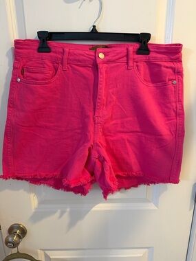 Judy Blue Vibrant Hot Pink Denim Shorts